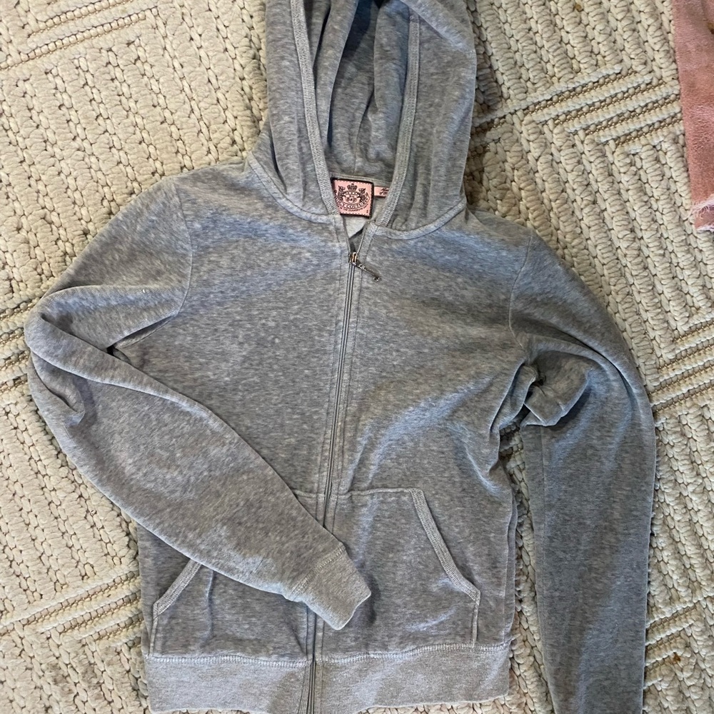 Juicy Couture Light Gray Hoodie flare pant y2k new - Picture 2 of 4